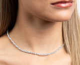 Diamonfire Silver Baguette And Round Zirconia Necklace N4398