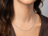 Diamonfire Silver Round Zirconia Line Necklace N4726