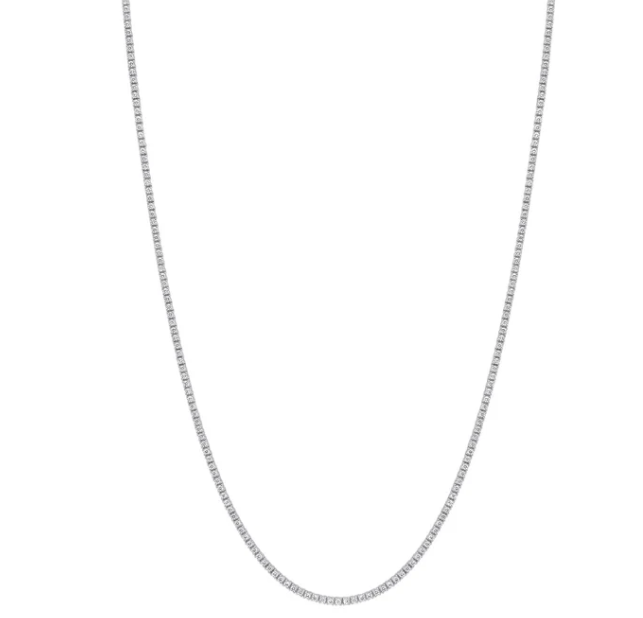 Diamonfire Silver Round Zirconia Line Necklace N4726