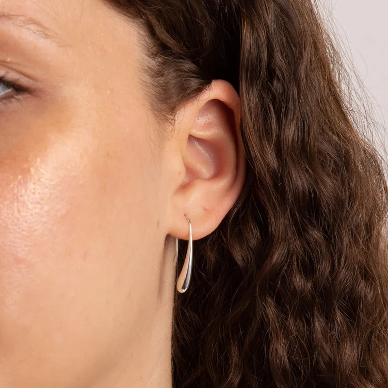 Silver Teardrop Hook Earrings E4637