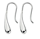 Silver Teardrop Hook Earrings E4637
