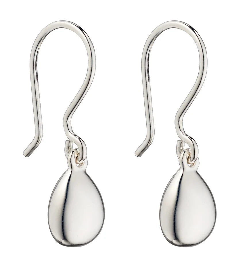 Silver Pebble Hook Earrings E5697