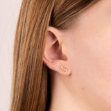 Diamonfire Gold Plated Zirconia Crawler Stud Earrings E6309K