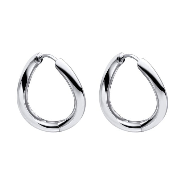 Silver Infinity Twist Hoop Earrings E6445