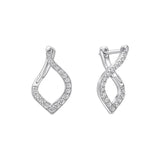 Diamonfire Silver Zirconia Twisted Hoop Earrings E6708