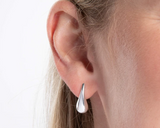 Silver Elongated Teardrop Stud Earrings E6812