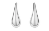 Silver Elongated Teardrop Stud Earrings E6812