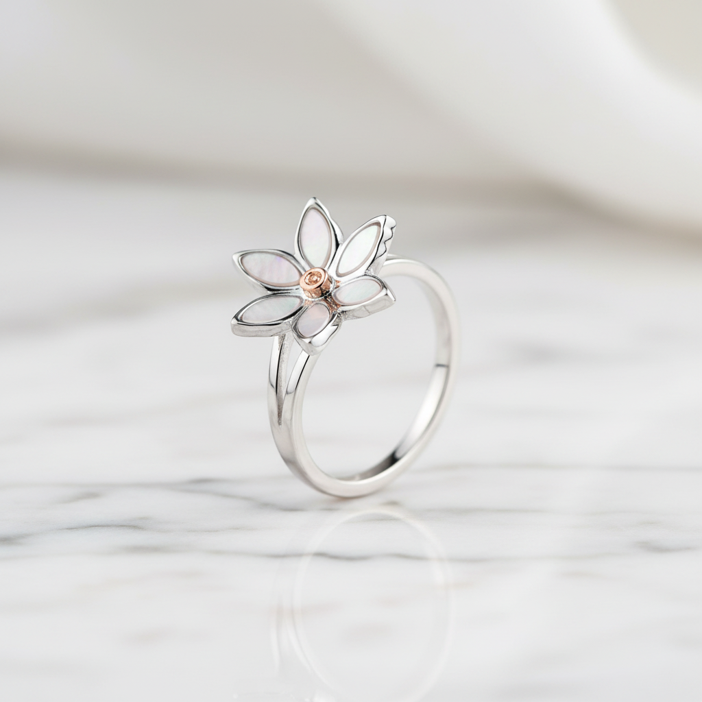 Clogau Silver And 9ct Rose Gold Lady Snowdon Ring 3SNLR