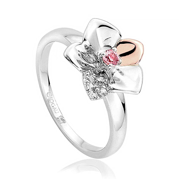 Clogau Silver And 9ct Rose Gold Orchid Ring 3SOFR