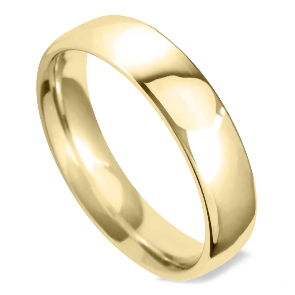 18ct Yellow Gold 5mm Classic Court Gents Wedding Ring