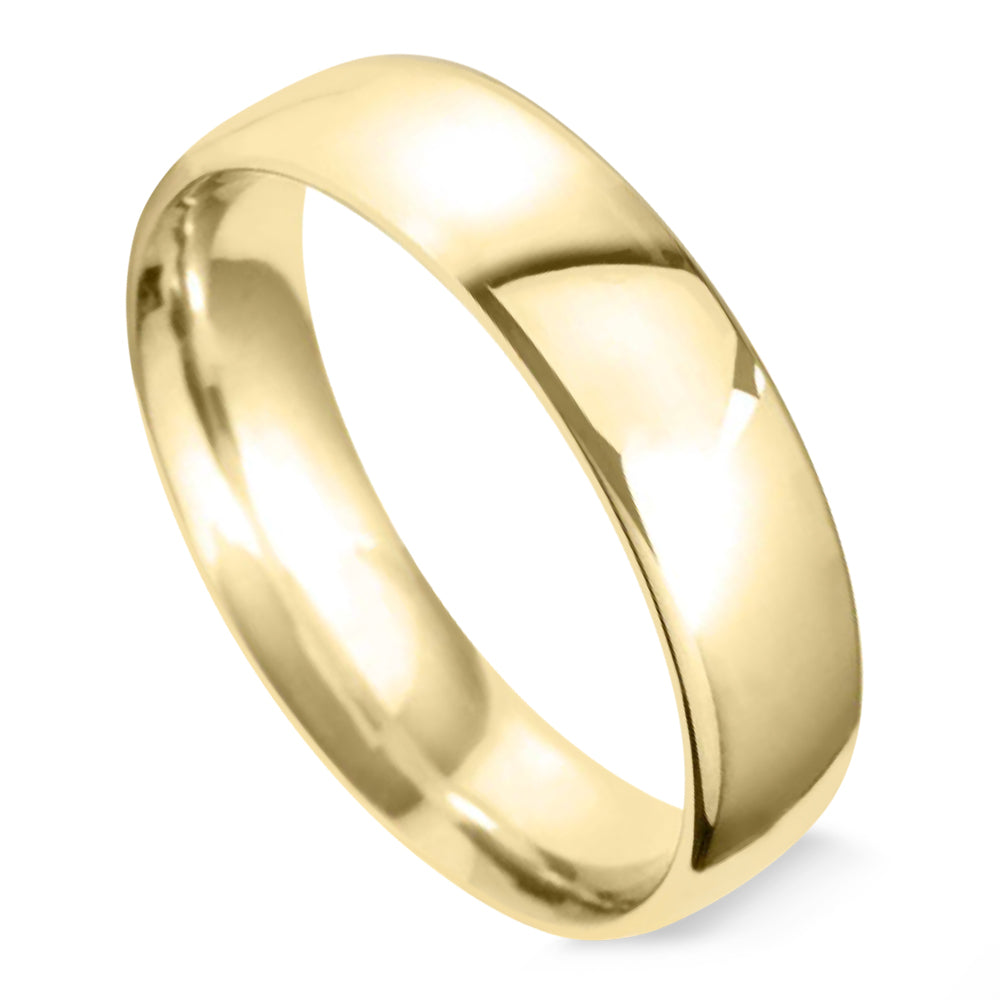 18ct Yellow Gold 6mm Classic Court Gents Wedding Ring