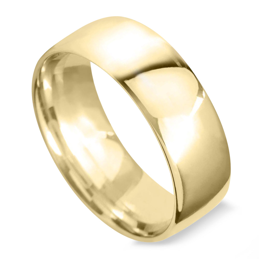 18ct Yellow Gold 7mm Classic Court Gents Wedding Ring