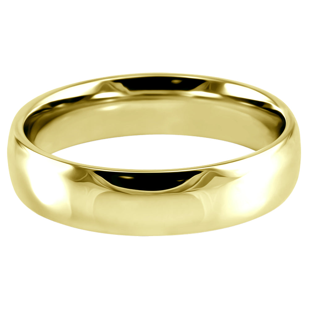 18ct Yellow Gold 5mm Light Court Gents Wedding Ring
