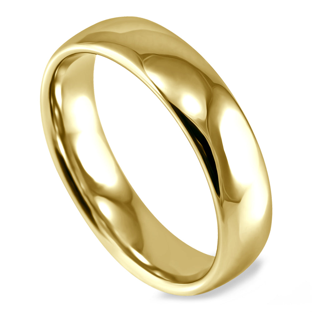 18ct Yellow Gold 5mm Light Court Gents Wedding Ring