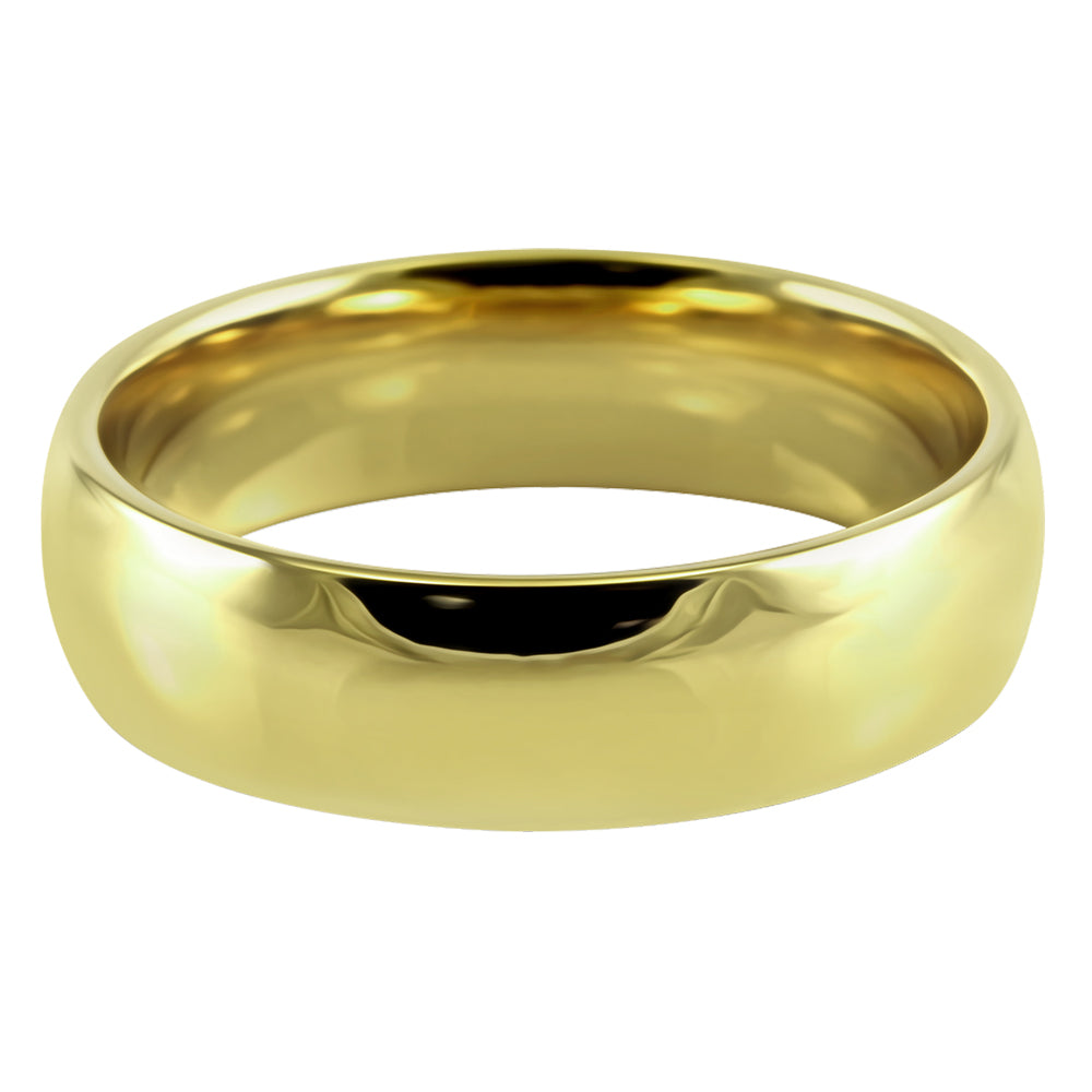 18ct Yellow Gold 6mm Light Court Gents Wedding Ring