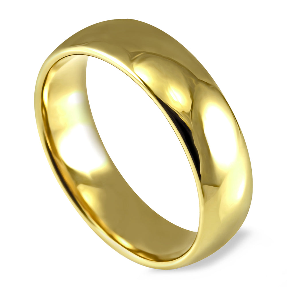 18ct Yellow Gold 6mm Light Court Gents Wedding Ring