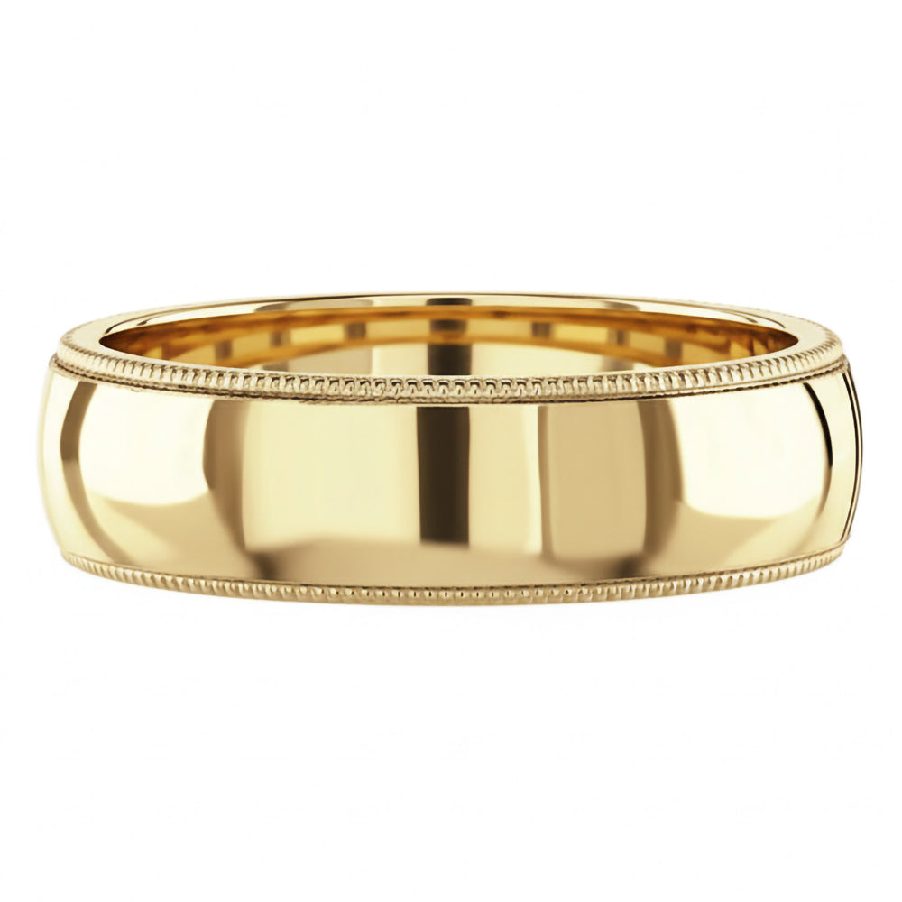 18ct Yellow Gold 6mm Medium Court Gents Wedding Ring