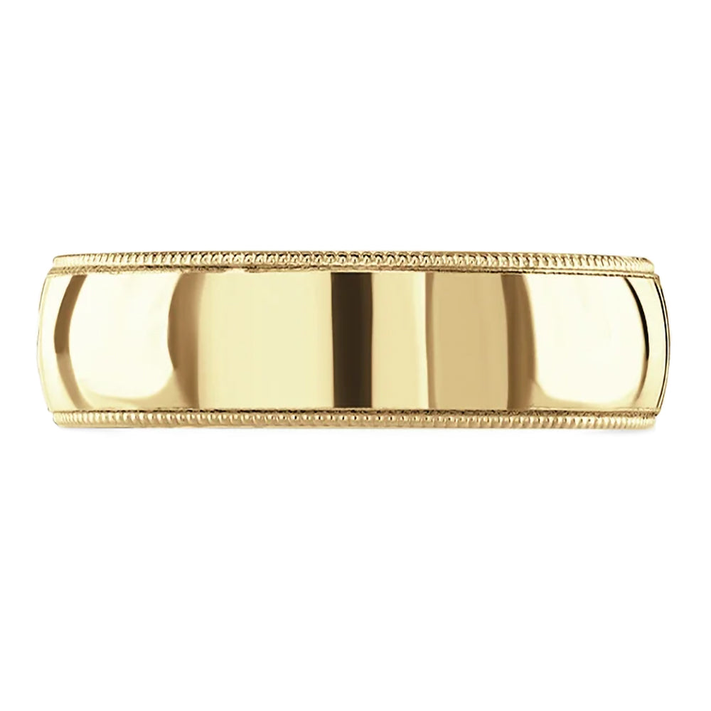 18ct Yellow Gold 6mm Medium Court Gents Wedding Ring