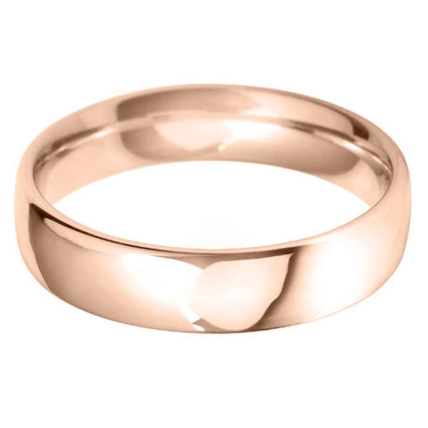 18ct Rose Gold 5mm Classic Court Gents Wedding Ring
