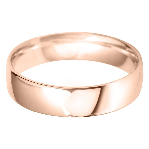 18ct Rose Gold 5mm Light Court Gents Wedding Ring