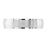 Platinum 6mm Heavy Court Gents Textured Wedding Ring