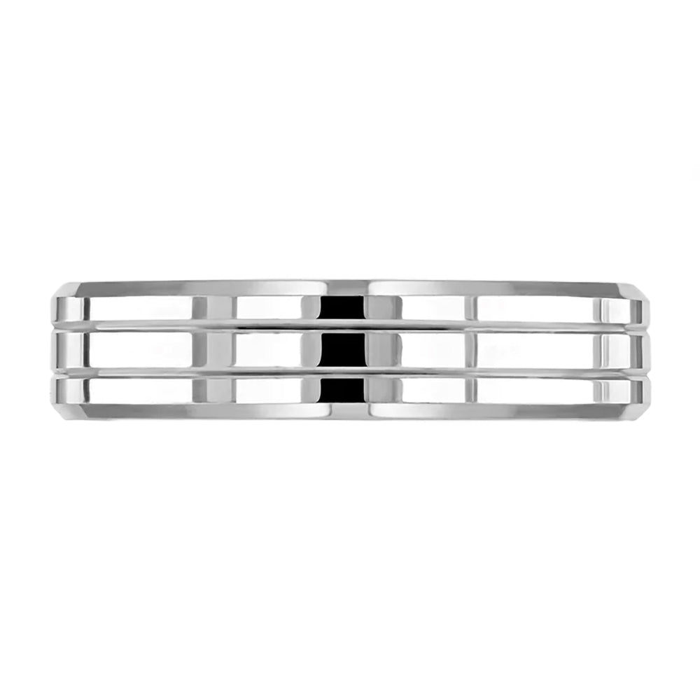 Platinum 6mm Medium Court Gents Polished Wedding Ring