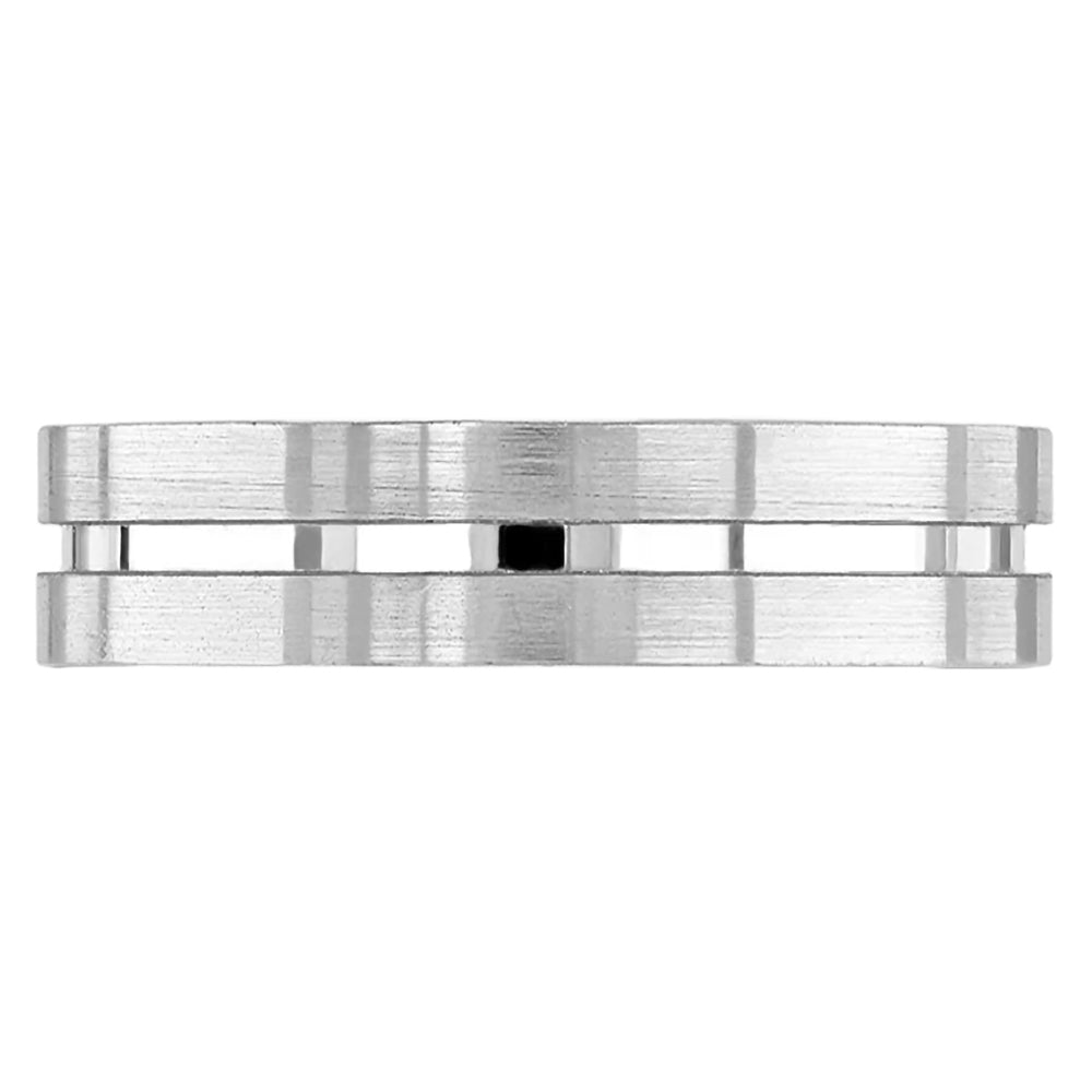 Platinum 5mm Medium Court Gents Matte And Polished Wedding Ring