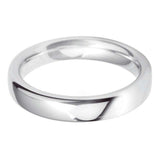 Platinum 4mm Heavy Court Gents Wedding Ring