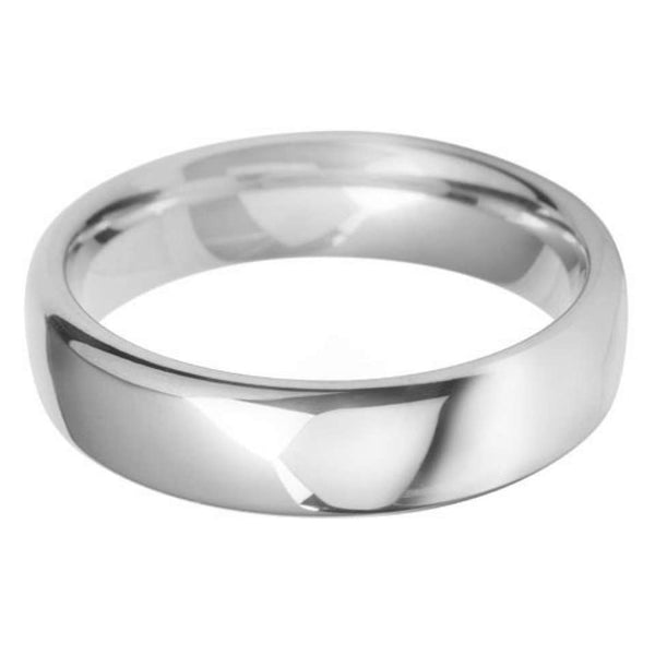 Platinum 6mm Heavy Court Gents Wedding Ring