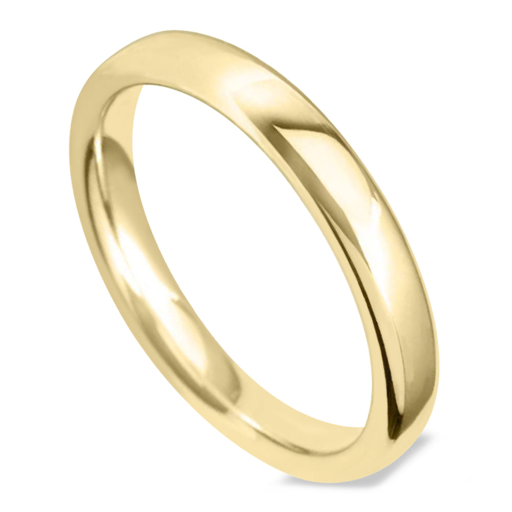 18ct Yellow Gold 3mm Classic Court Ladies Wedding Ring