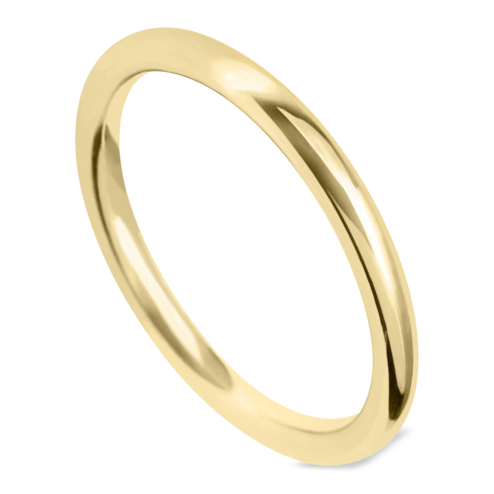 18ct Yellow Gold 2mm Classic Court Ladies Wedding Ring