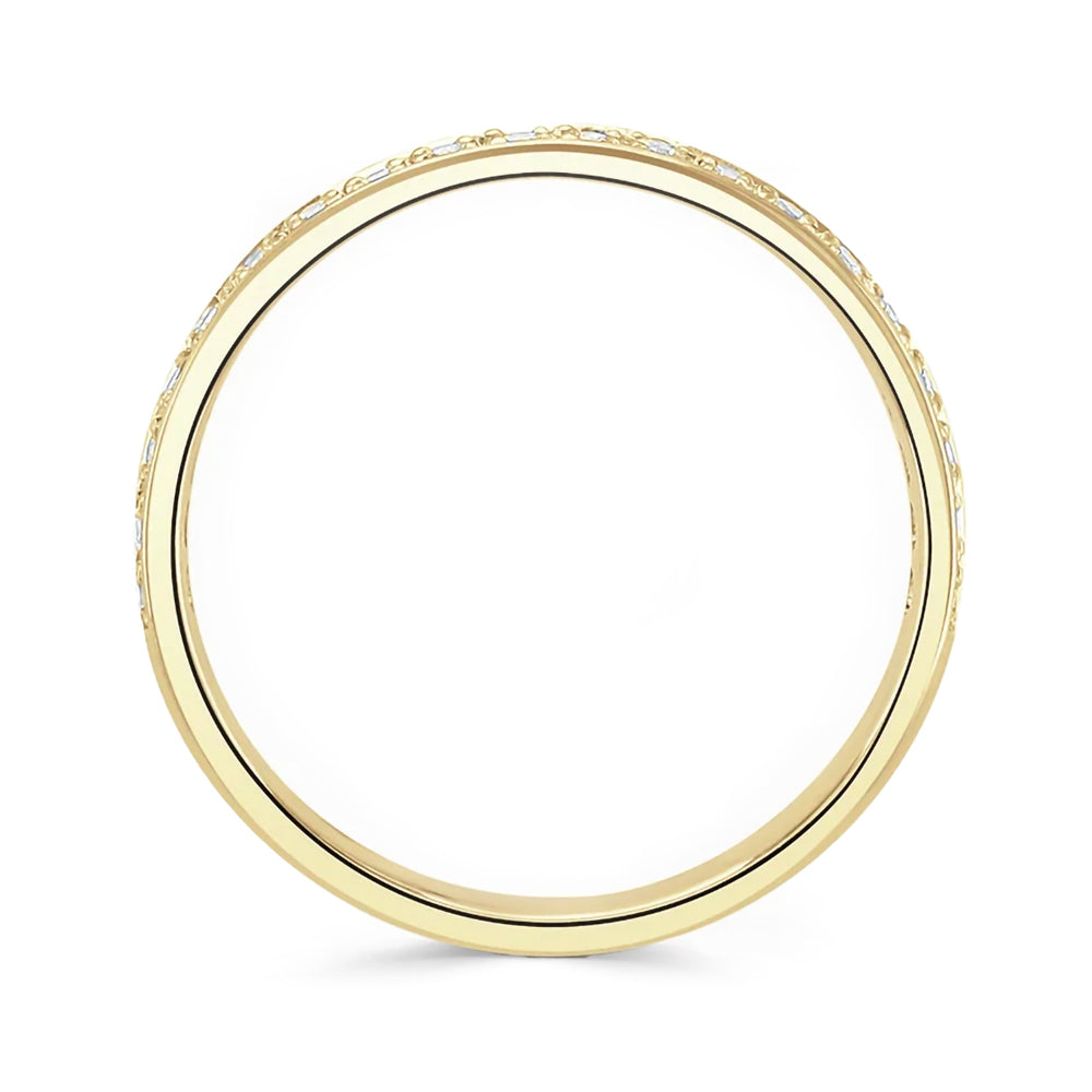 18ct Yellow Gold 0.11ct Round Brilliant Cut Diamond Grain Set Half Eternity Ring