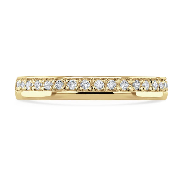 18ct Yellow Gold 0.11ct Round Brilliant Cut Diamond Grain Set Half Eternity Ring