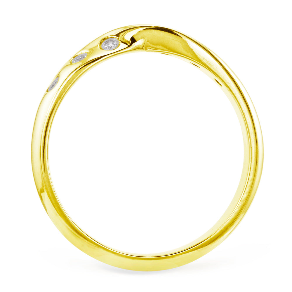 18ct Yellow Gold 0.09ct Diamond Set Wedding Band
