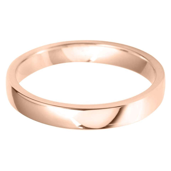 18ct Rose Gold 3mm Light Court Ladies Wedding Ring