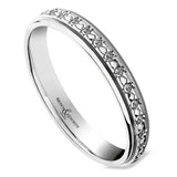 Platinum 3mm Medium Court Ladies Contemporary Wedding Ring