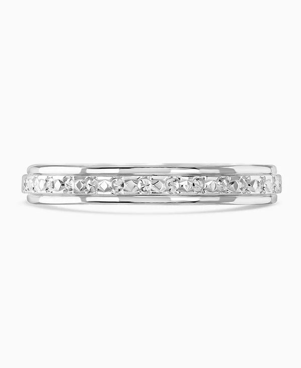 Platinum 3mm Medium Court Ladies Contemporary Wedding Ring