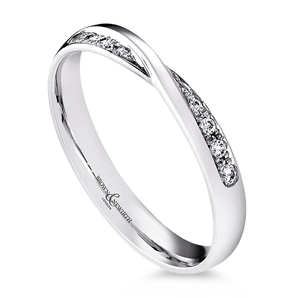 Platinum 0.07ct Diamond Set Ladies Wedding Ring