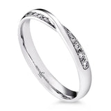 Platinum 0.07ct Diamond Set Ladies Wedding Ring