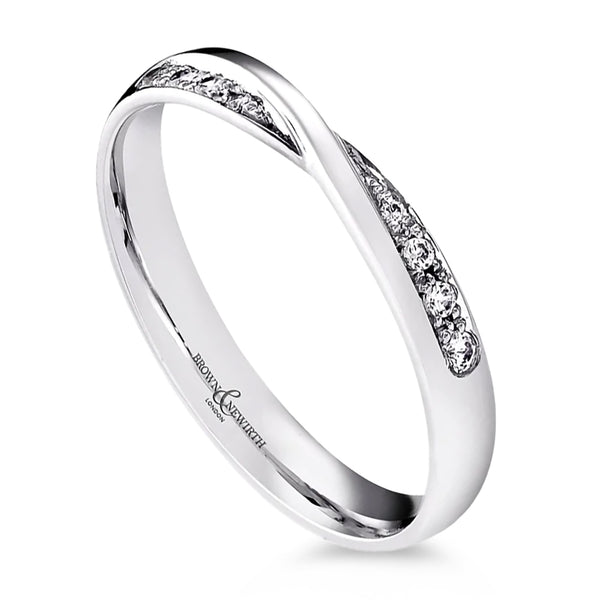 Platinum 0.07ct Diamond Set Ladies Wedding Ring