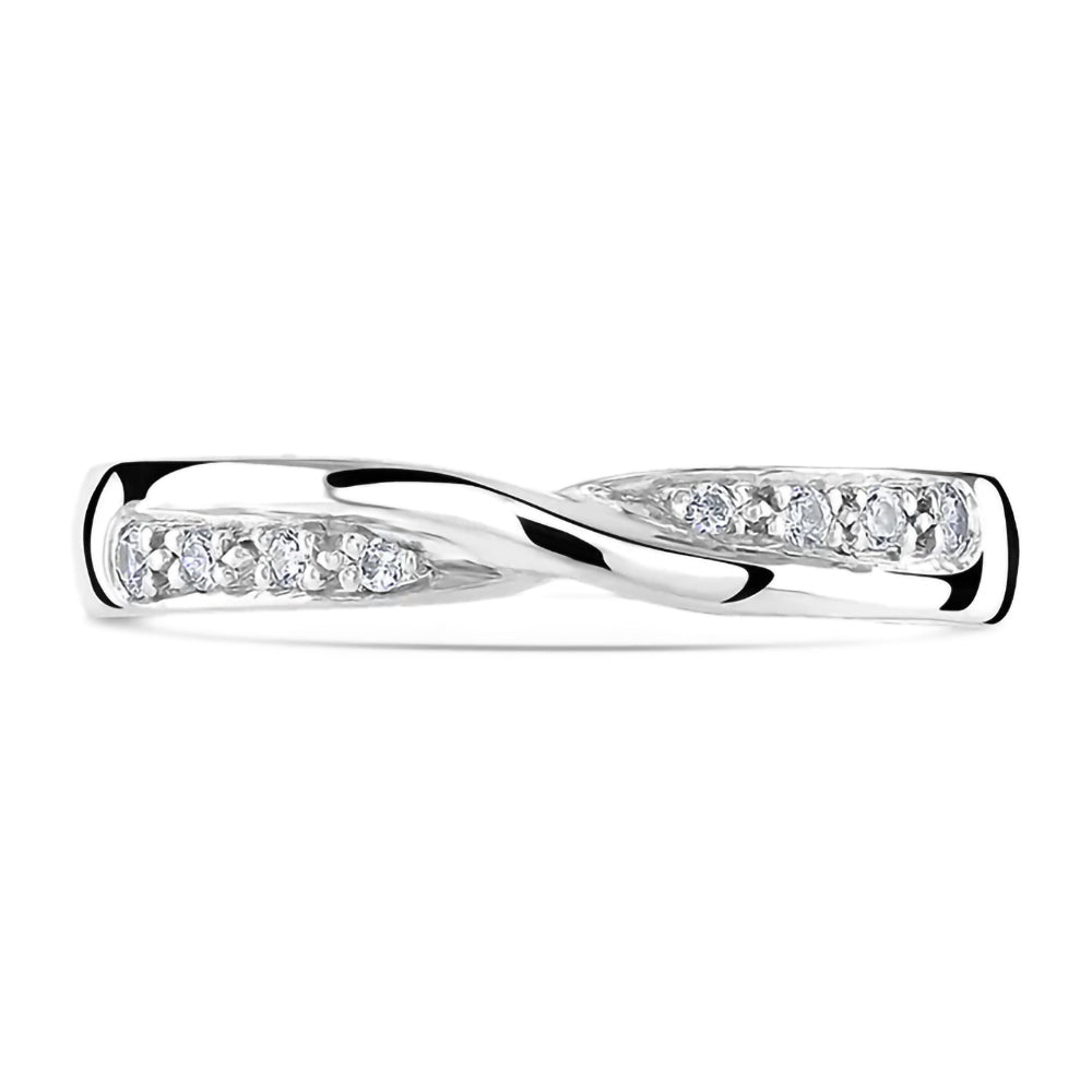 Platinum 0.07ct Diamond Set Ladies Wedding Ring