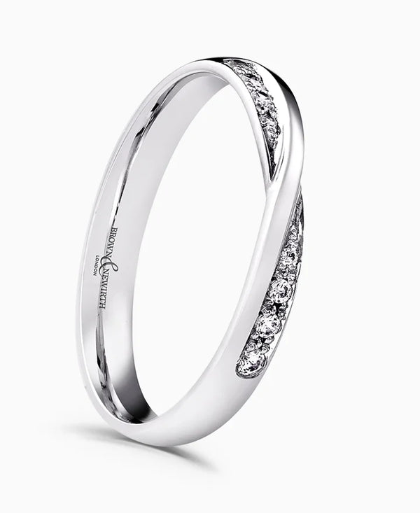 Platinum 0.07ct Diamond Set Ladies Wedding Ring