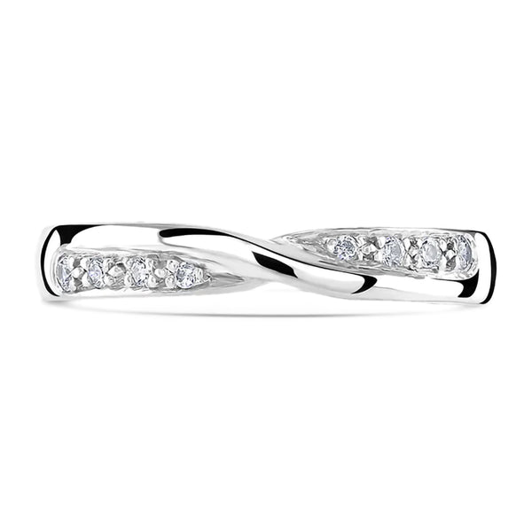 Platinum 0.07ct Diamond Set Ladies Wedding Ring