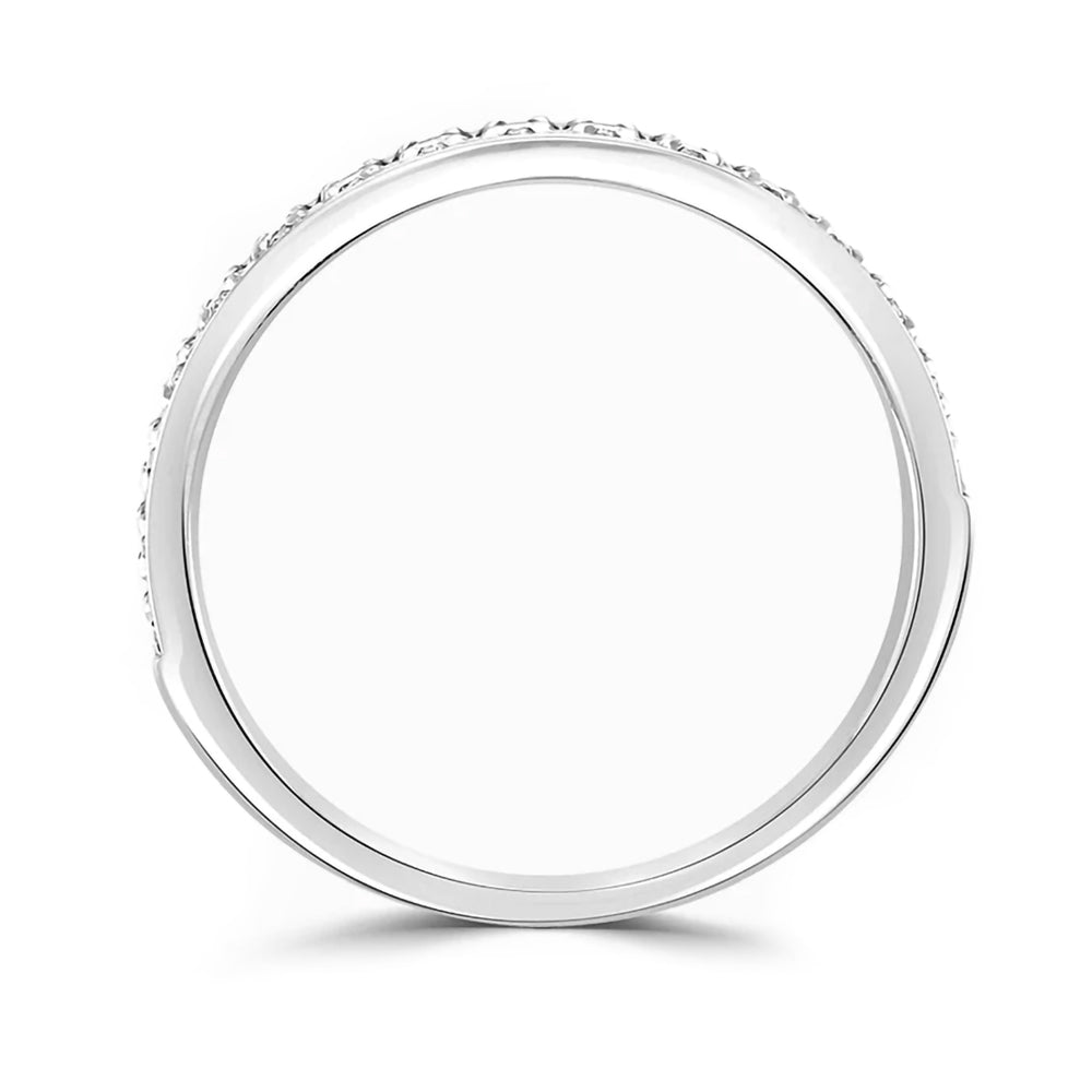 Platinum 0.50ct Round Brilliant Cut Diamond Grain Set Half Eternity Ring