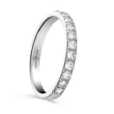 Platinum 0.50ct Round Brilliant Cut Diamond Grain Set Half Eternity Ring