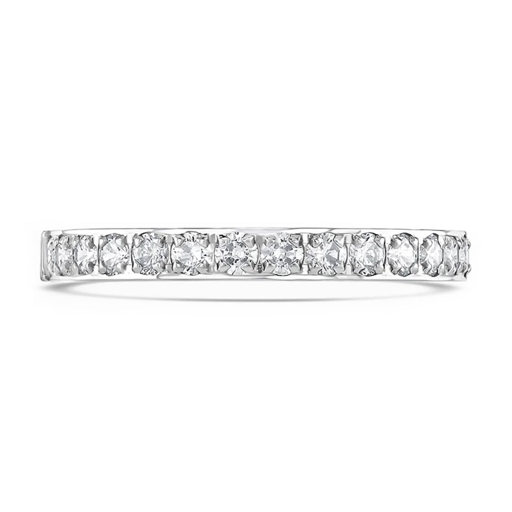 Platinum 0.50ct Round Brilliant Cut Diamond Grain Set Half Eternity Ring