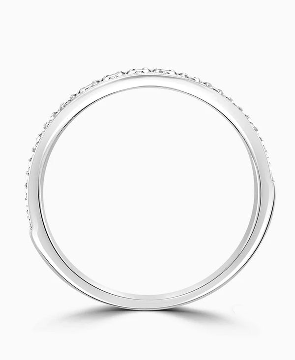 Platinum 0.50ct Round Brilliant Cut Diamond Grain Set Half Eternity Ring