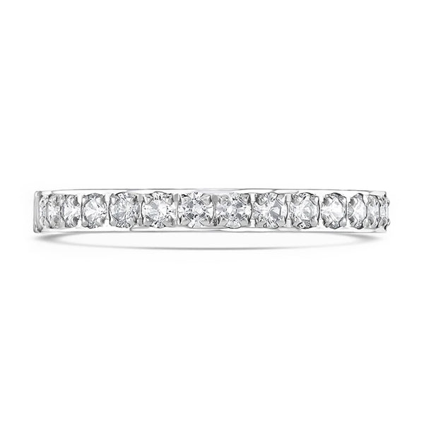 Platinum 0.50ct Round Brilliant Cut Diamond Grain Set Half Eternity Ring