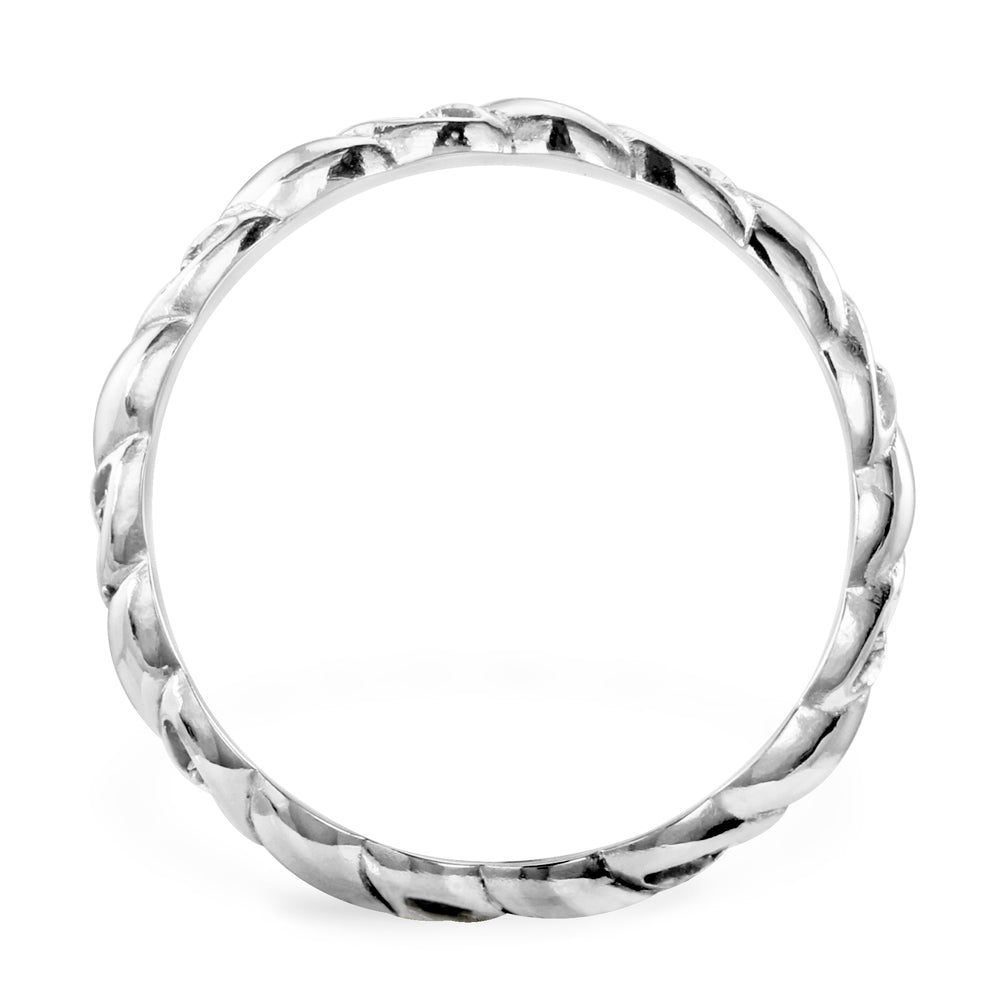 Platinum 0.06ct Diamond Set Twist Wedding Ring