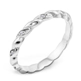 Platinum 0.06ct Diamond Set Twist Wedding Ring